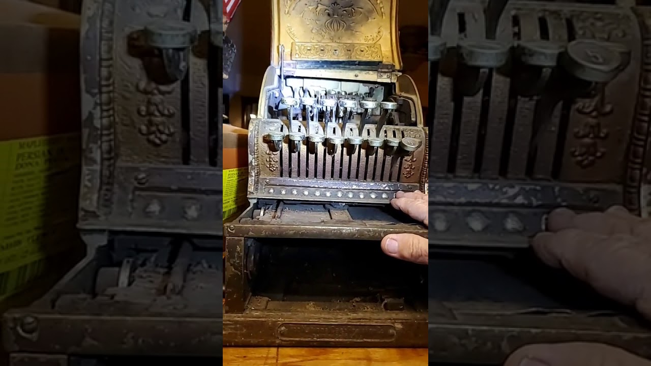 Antique Brass National cash register 313 Barbershop , S139355k