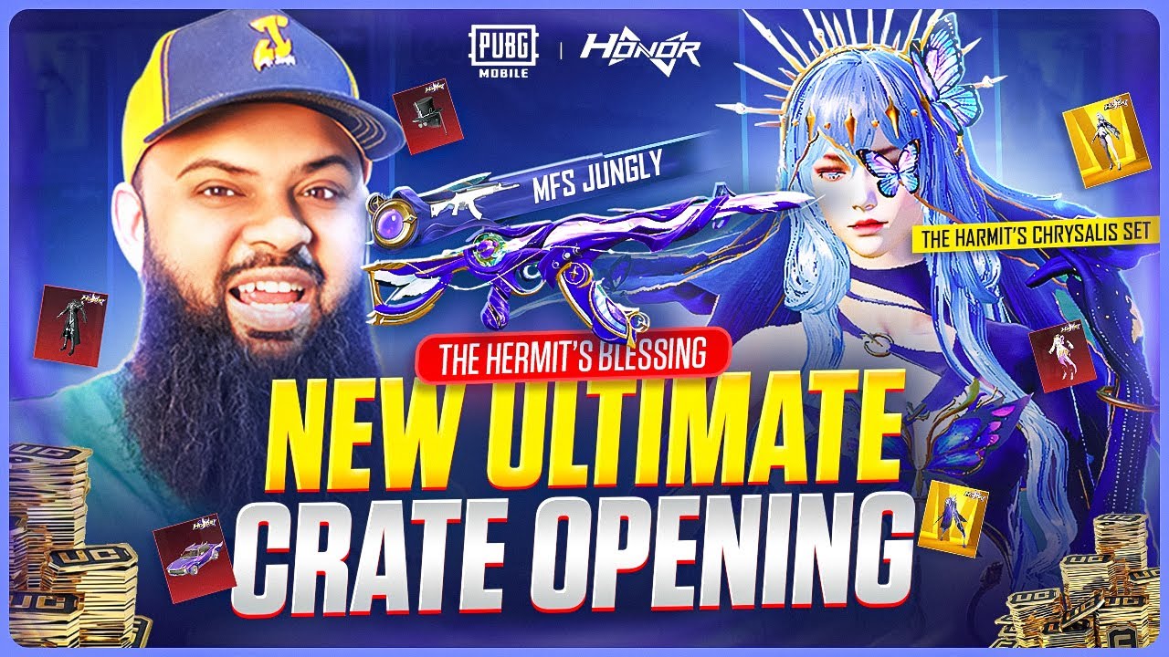 44,000UC 💸 Honor Hermit's Chrysalis Set & Papillon ACE32 Lucky Spin! 🦋 PUBG Mobile Crate Opening