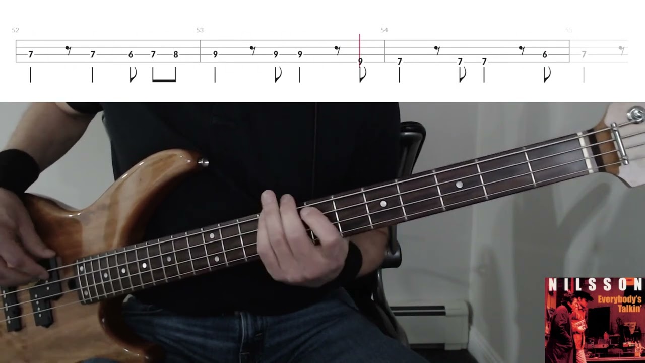 Everybody's Talkin' by Harry Nilsson- Bass Cover with Tabs Play-Along