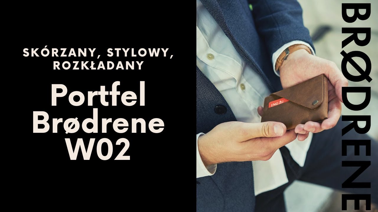 Brązowy składany portfel męski cienkie etui na karty Br&oslash;drene W02