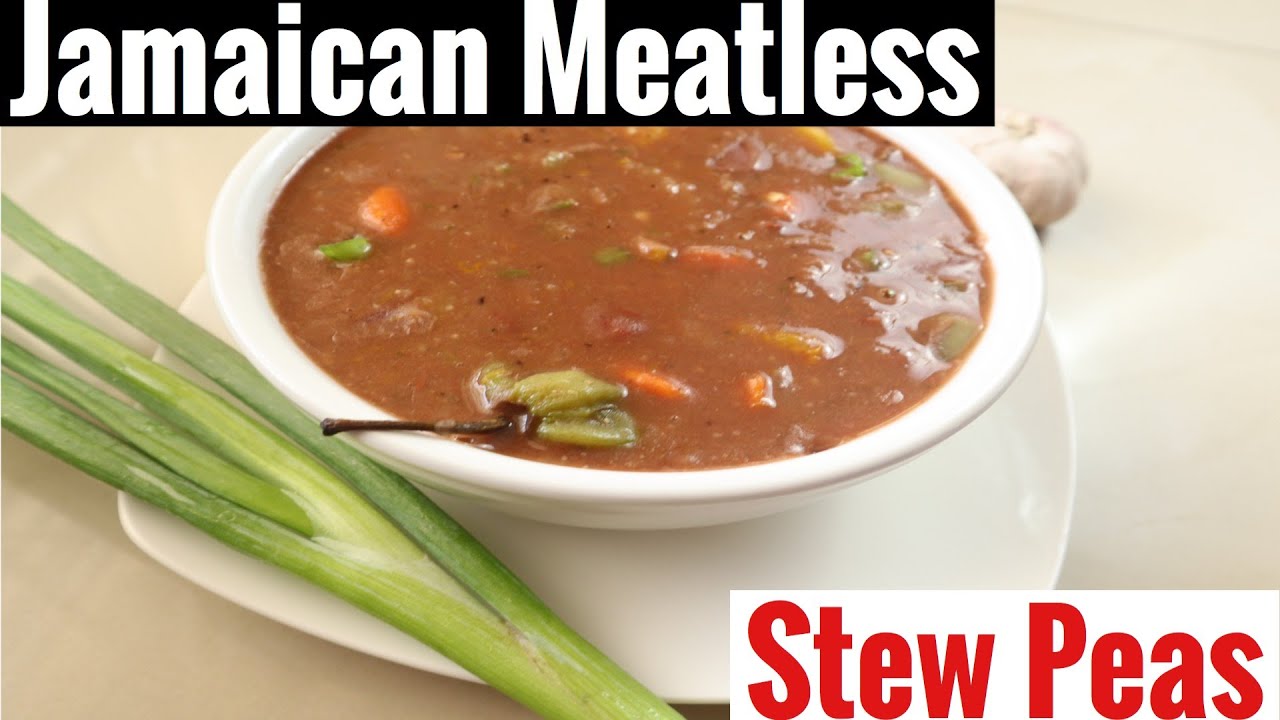 Jamaican Veggie Stew Peas| How to make Meatless Vegetable Stew Peas with coconut milk and veggies.