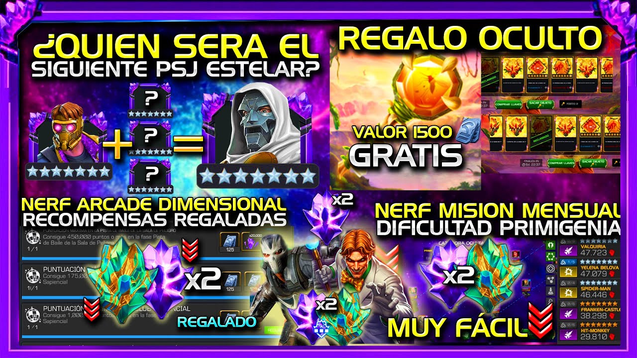 OBTEN x10 7⭐️+TITAN F2P! REGALO OCULTO - NUEVO PSJ STELLAR xDOOM & COLISEO DOBLE RESUMEN | MCOC 