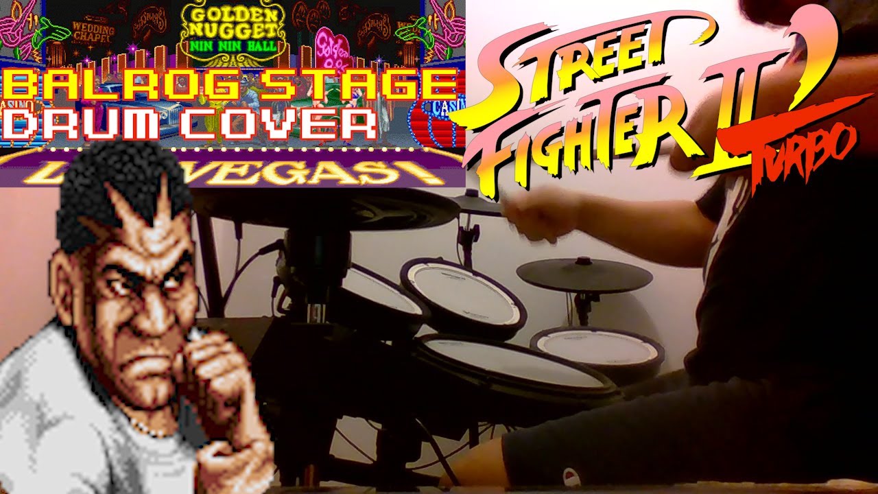 Street Fighter II Turbo (SNES) - Balrog stage (Extended drum cover)
