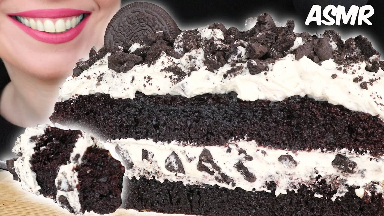 CREAMY OREO COOKIE CHOCOLATE CAKE 🎂 | ASMR Mukbang | Real Eating Sounds