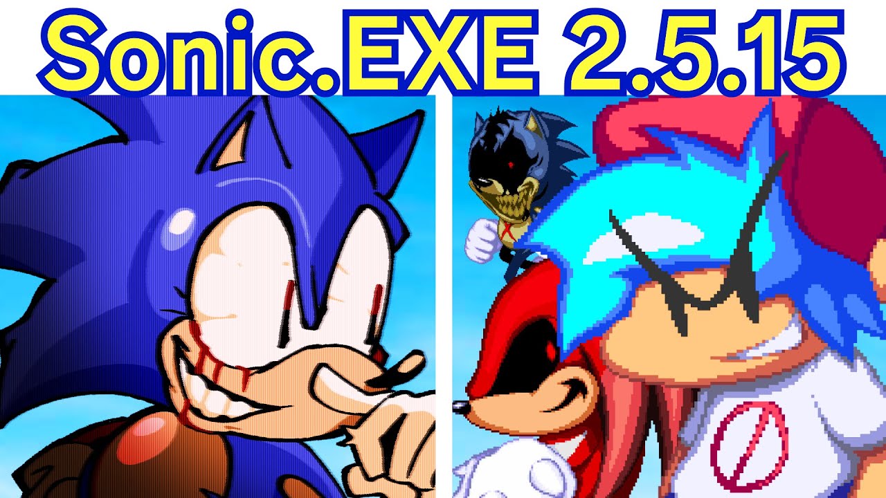 FNF SONIC.EXE V2.5.15 UPDATE + Lyrics Cutscene (Pendrive Azul, 666, FFFFFF, ..) FNF Horror Mod