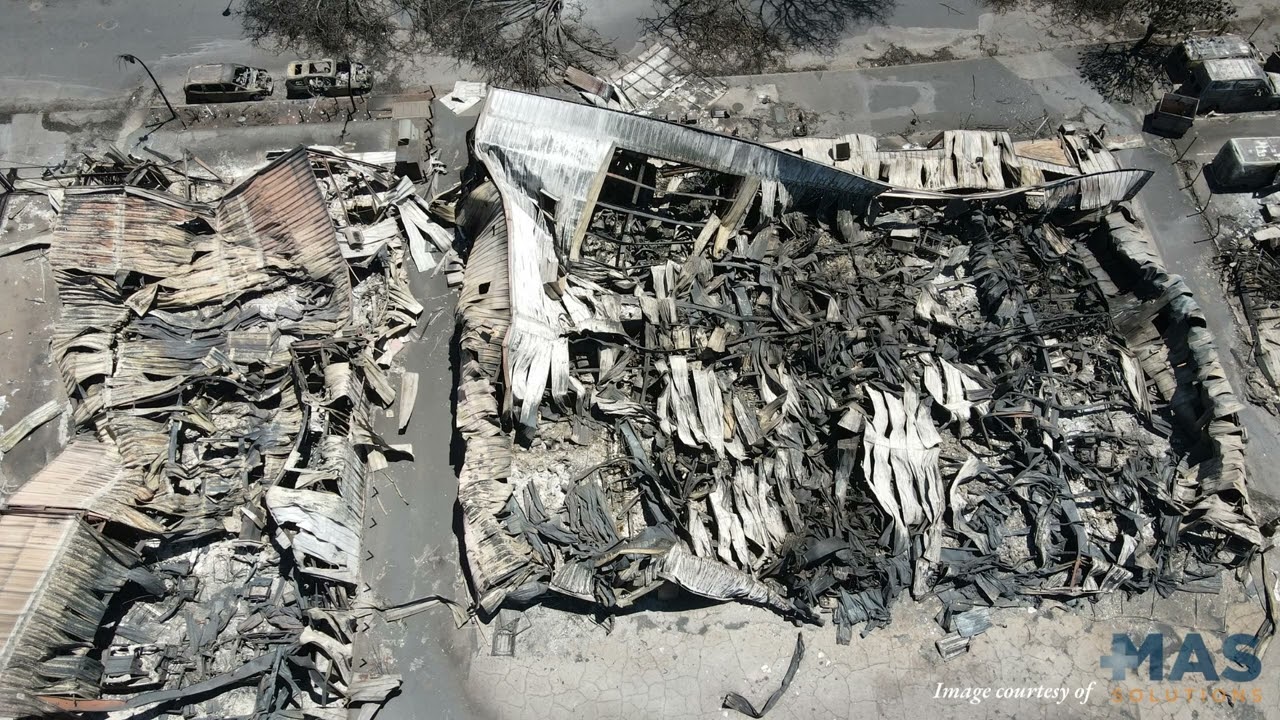 MAS Solutions Drone Photos Front Street to Hwy 30 Lahaina - Maui Fire