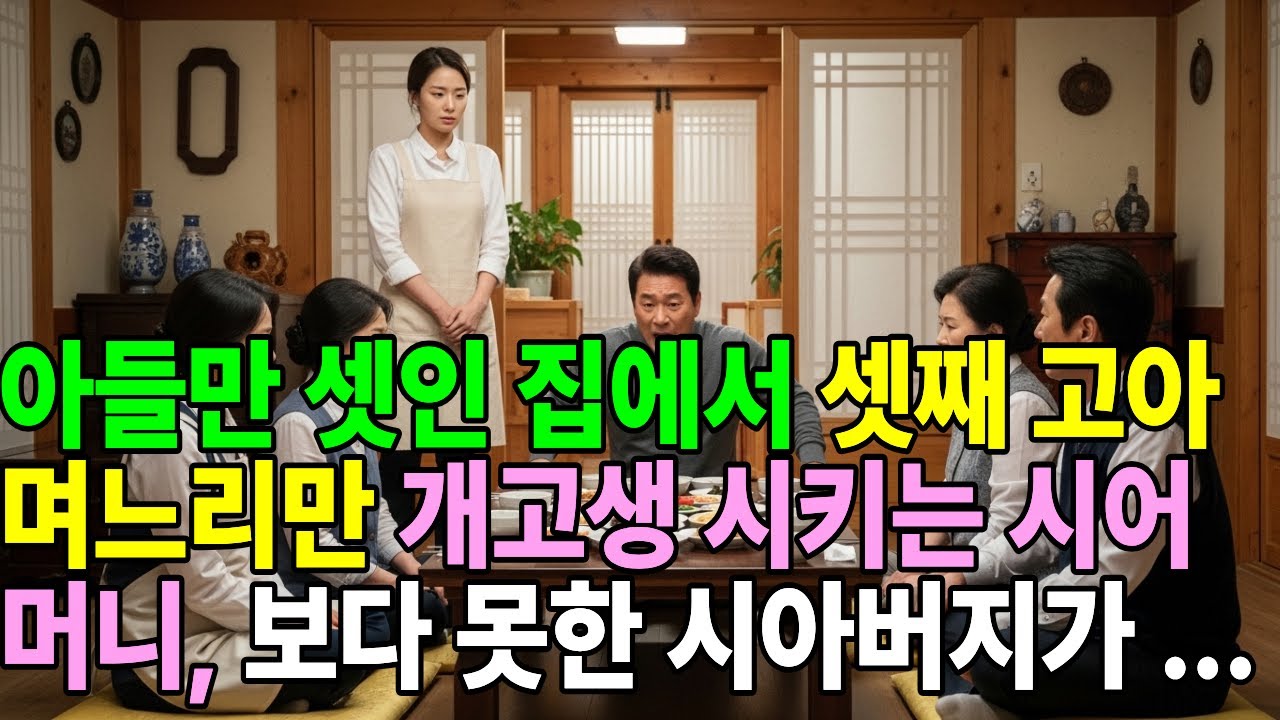아들만 셋인 집에서 셋째 고아 며느리만 개고생 시키는 시어머니, 보다 못한 시아버지가 화를 참지 못하고...