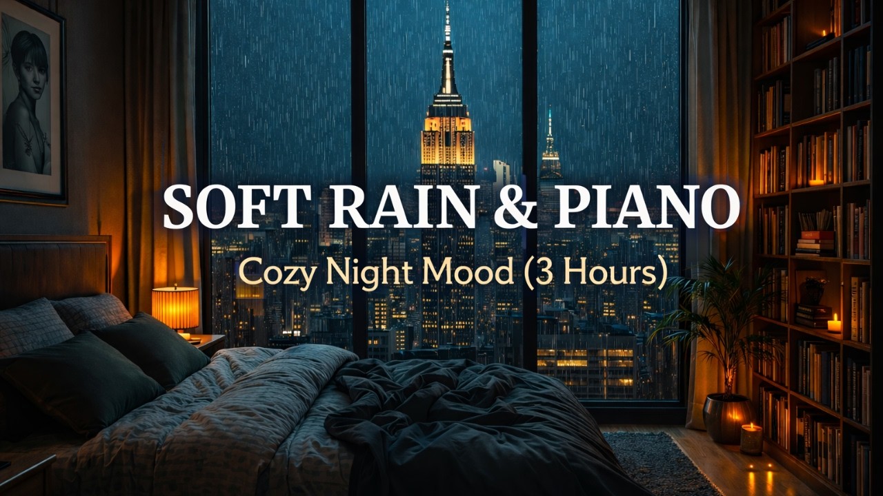 SOFT RAIN & PIANO 🌧🎹 | Cozy Night Mood (3 Hours)