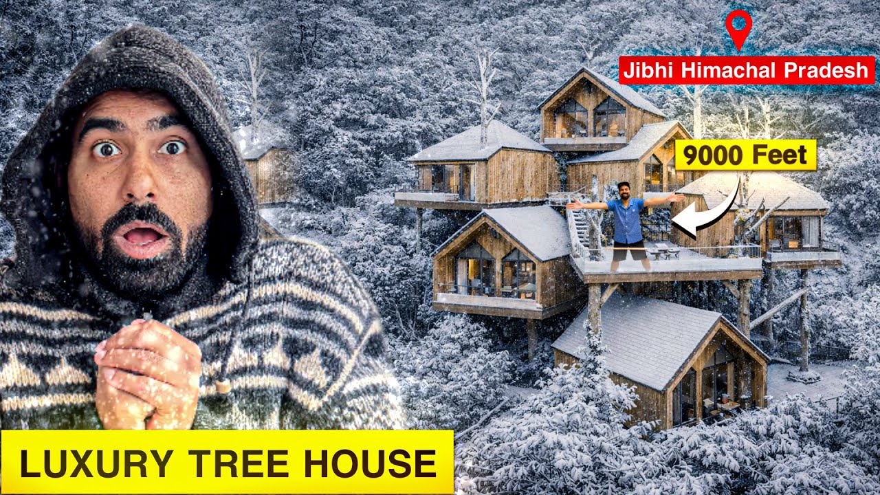 LIVING 24 Hours In 😍LUXURIOUS TREE HOUSE IN INDIA🇮🇳 - JIBHI(Himachal Pradesh)🏔️