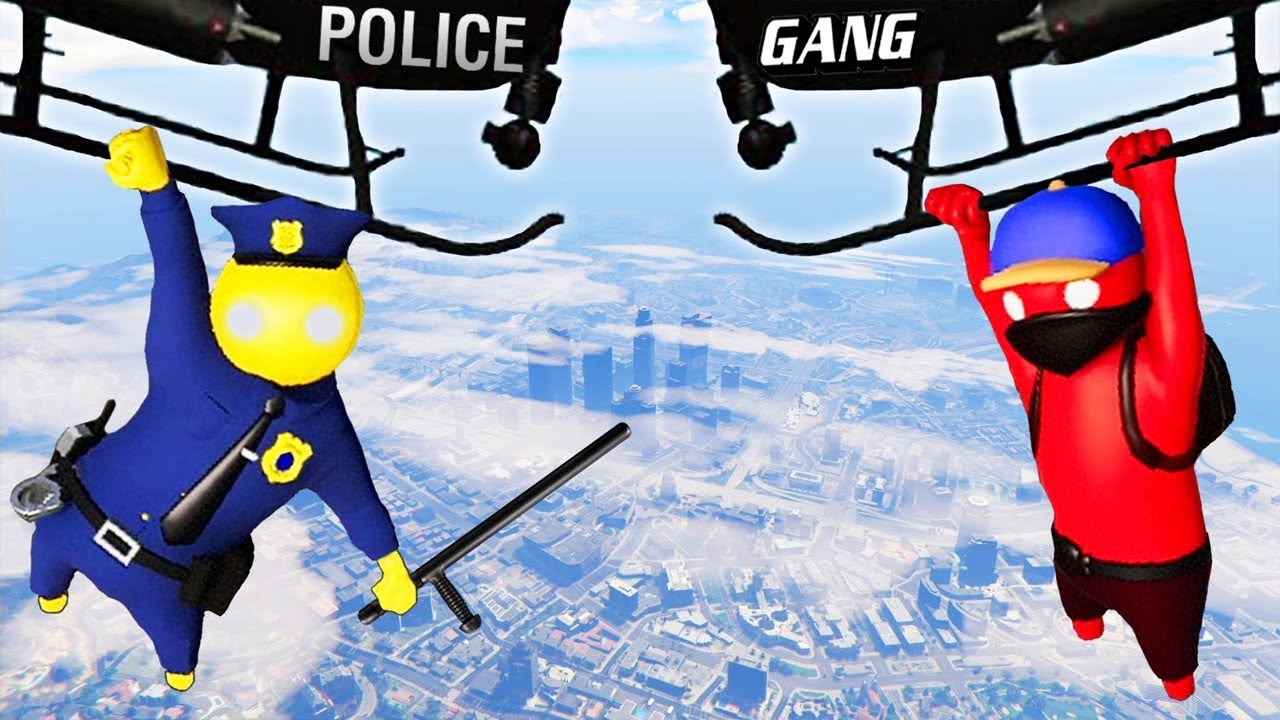 POLICE vs RACAILLE !! (Délire Gang Beasts)