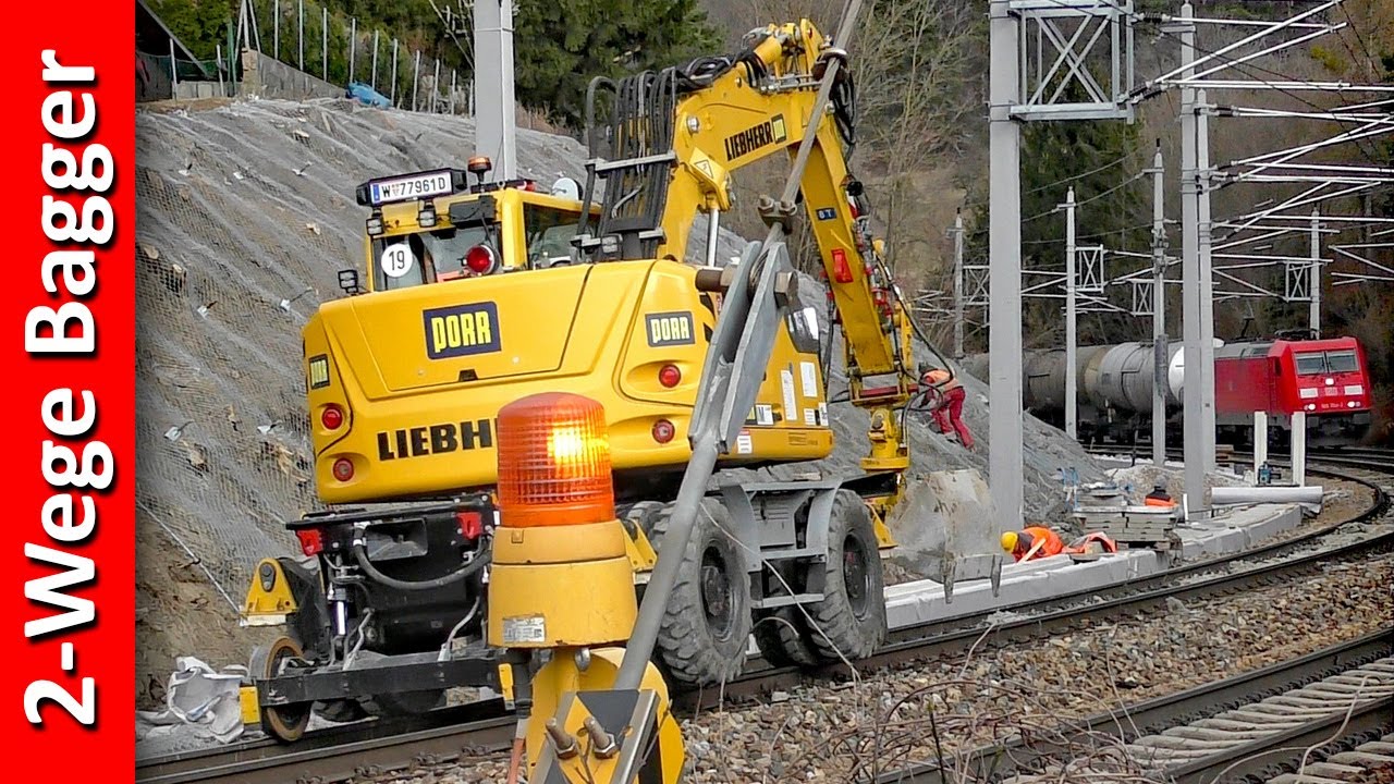 2x Liebherr 922 rail Bagger | Sanierung Westbahn Bestandsstrecke im Wienerwald