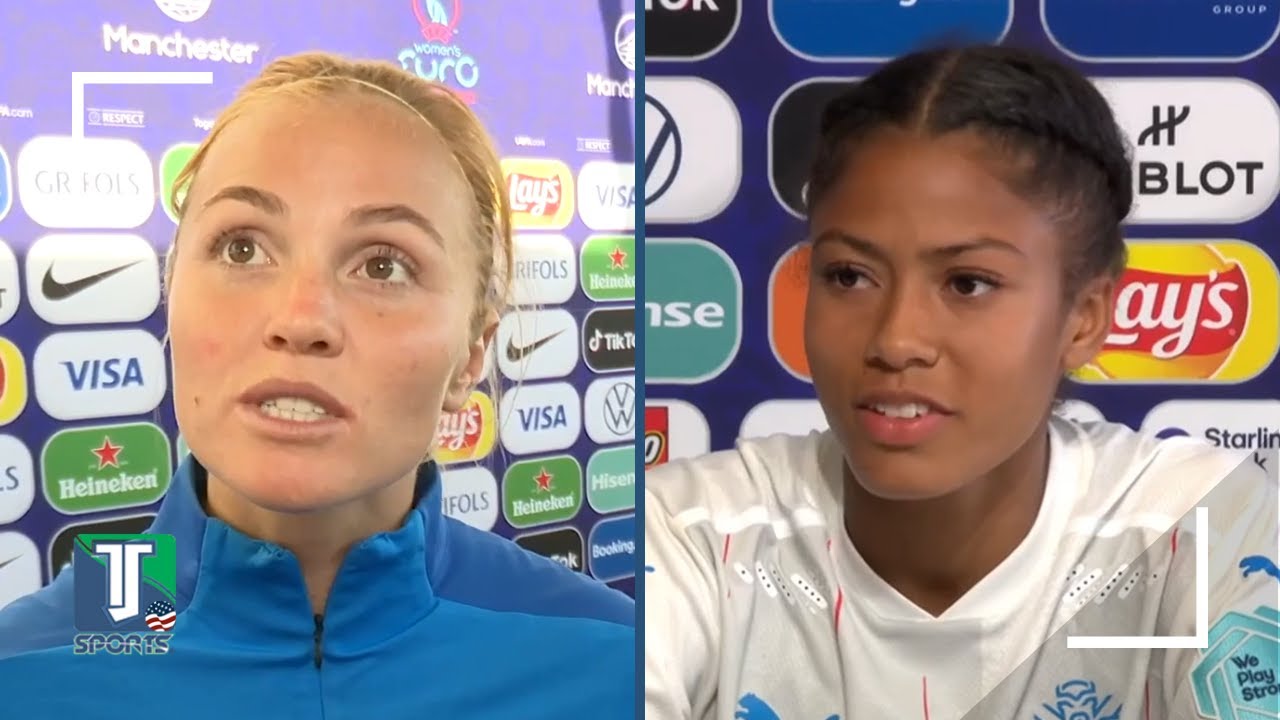 Sveindis Jonsdottir and Glodis Viggosdottir REACT to the Iceland vs Belgium Euro DRAW