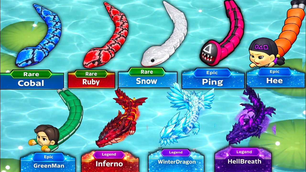 RARE 🆚 EPIC 🆚 LEGEND — MAX LEVEL! BEST EPIC SNAKE CLASH IO GAMEPLAY! FULL COMPARISON | 🐍 #172