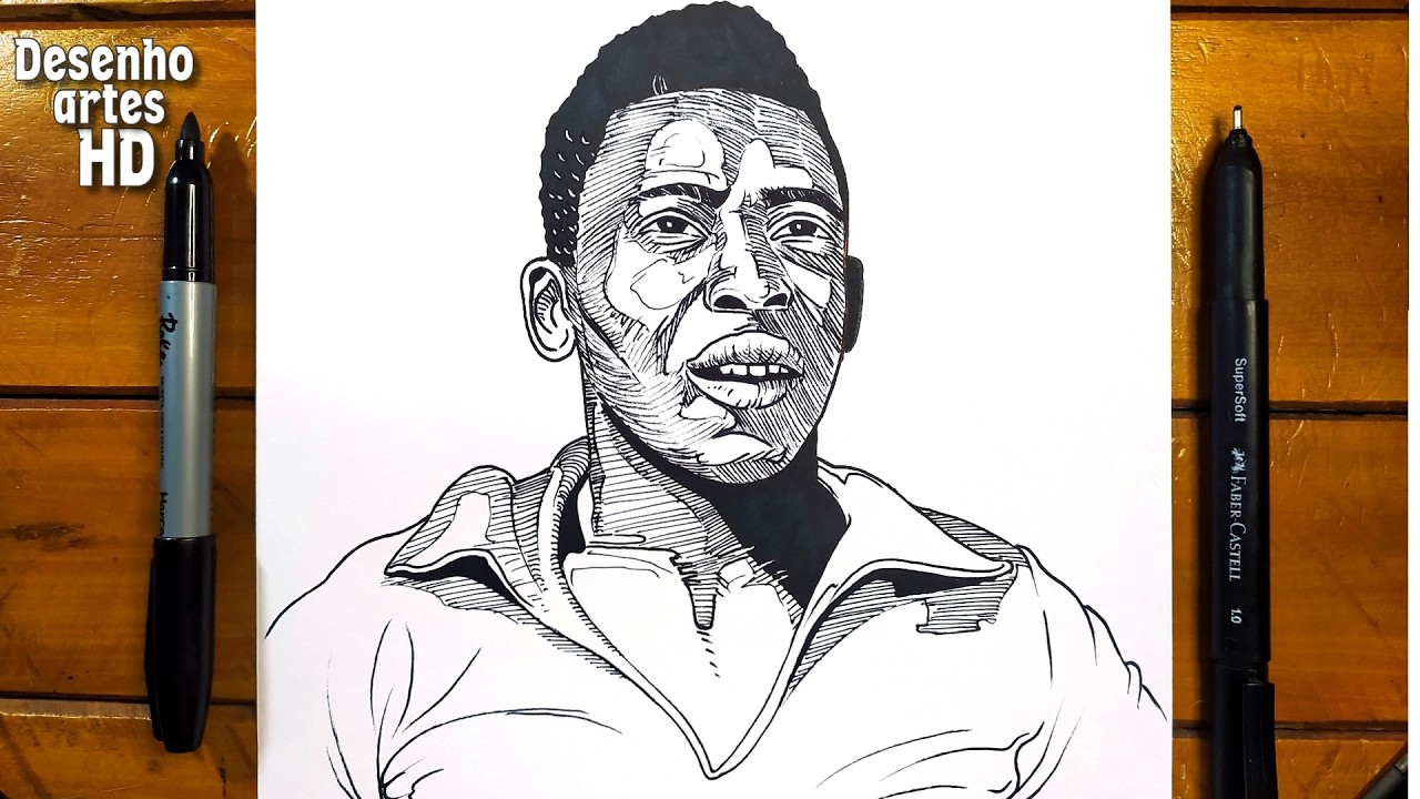 Como desenhar o Pelé || passo a passo