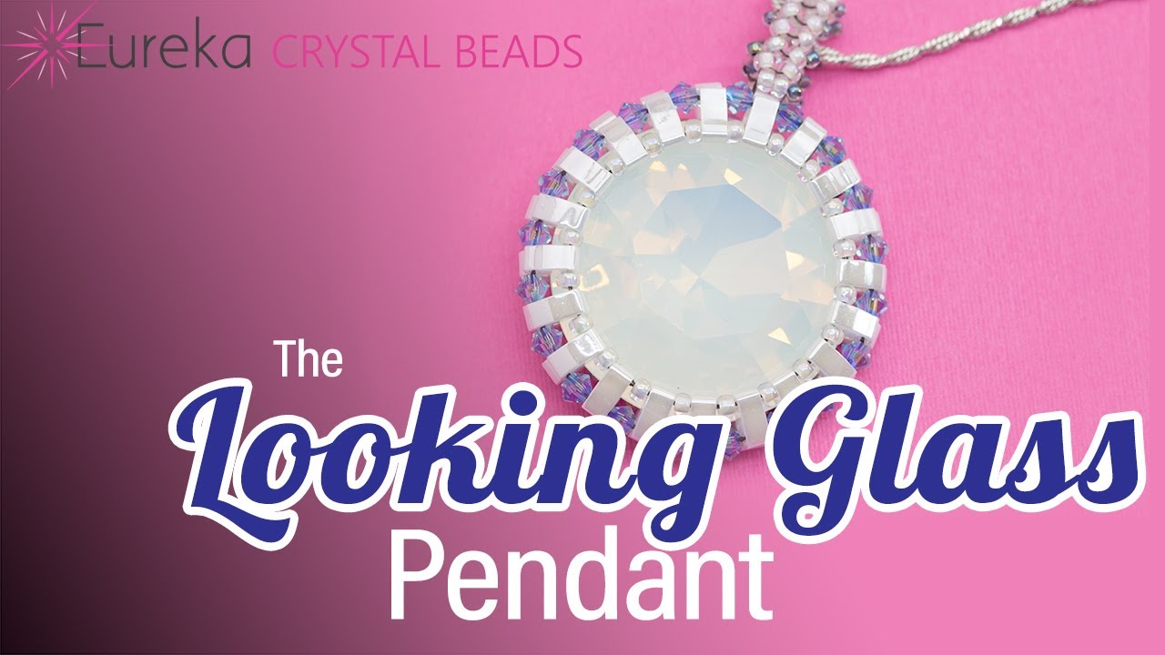 How to make the Looking Glass Pendant using Half Tilas and Swarovski crystal beads. Beginner bezel!