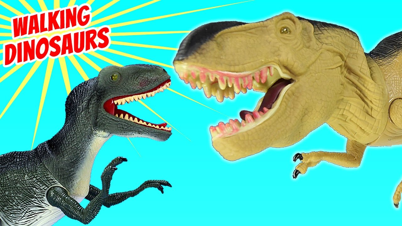 Dinosaur Walking Velociraptor Tyrannosaurus Rex - Dinosaurs Toy Collection For Kids