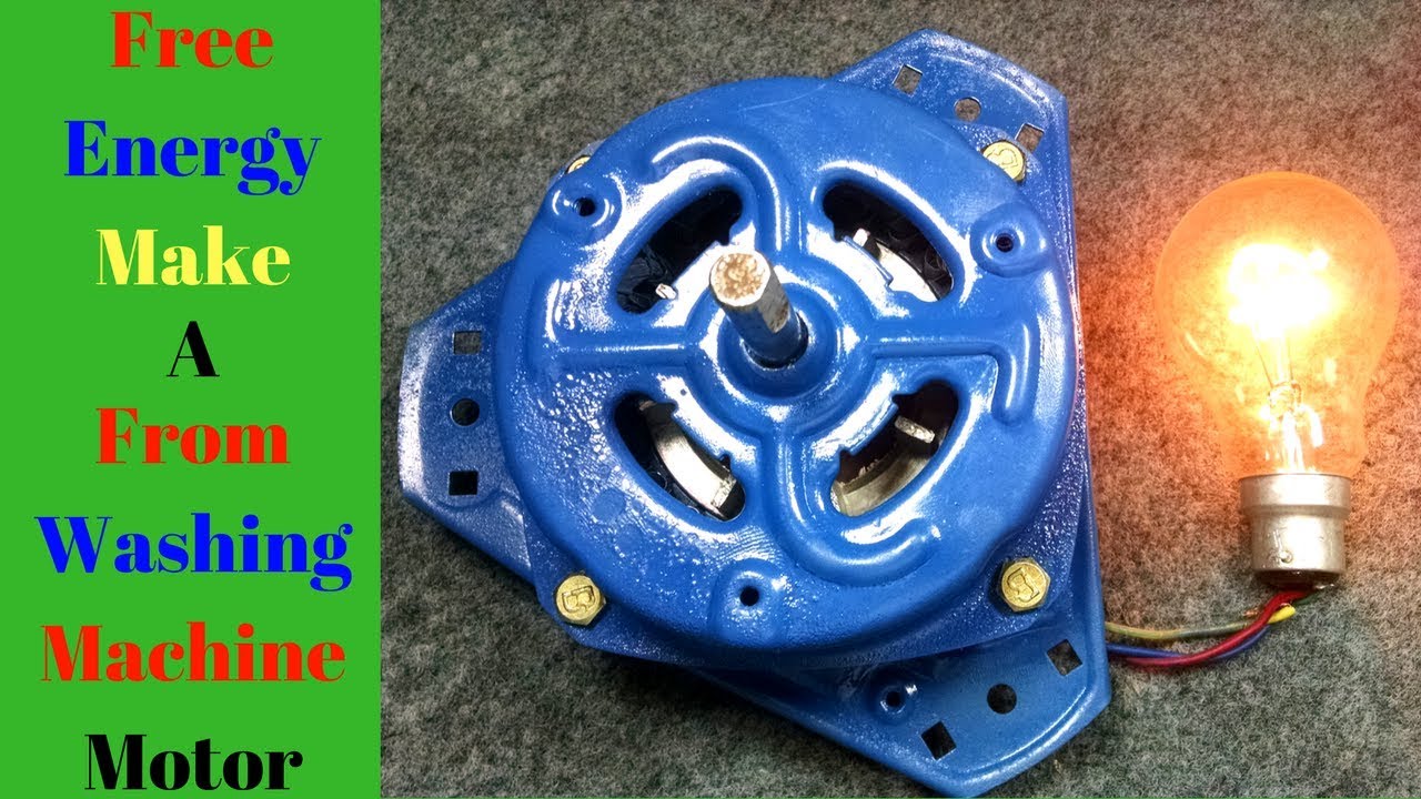 Free Energy _ Motor Converted To a Generator(Alternator) From Washing Machine Motor