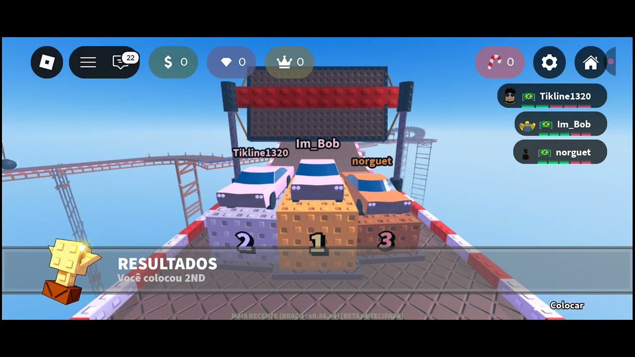 Jogando RACE BRACE no roblox com BOB (foi roubado @Bob-dc1ft