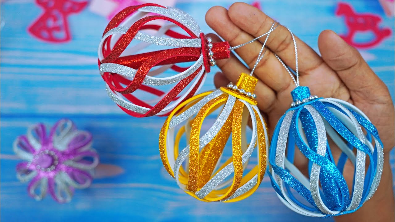 Beautiful Christmas Ornaments😍DIY Xmas Ball Making❄️Handmade Crafts For Christmas Tree Decorations🌲