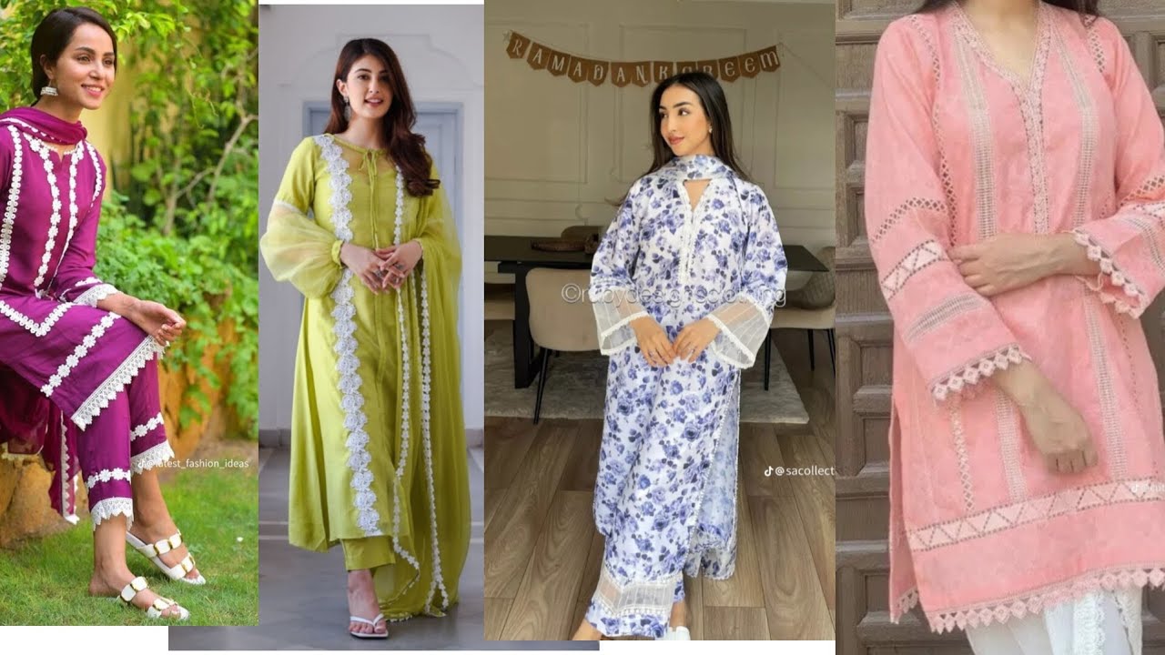 Lace design for Kurti/ Panjabi suit lace design/cotton suit/plain suit designing idea /2026