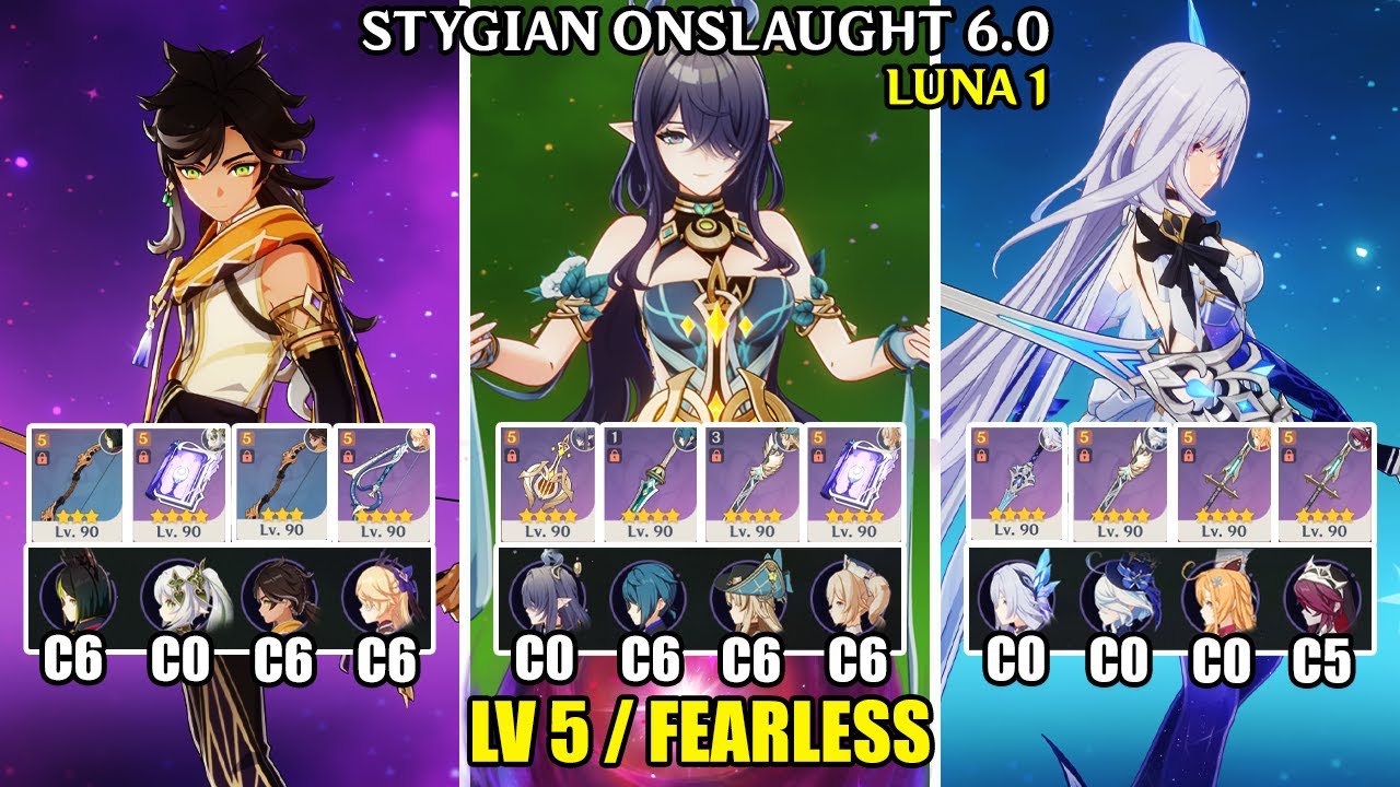 Stygian Onslaught 6.0 - Lv 5 Fearless | C6 Sethos x C6 Tighnari C0 Lauma C0 Skirk | Genshin Impact