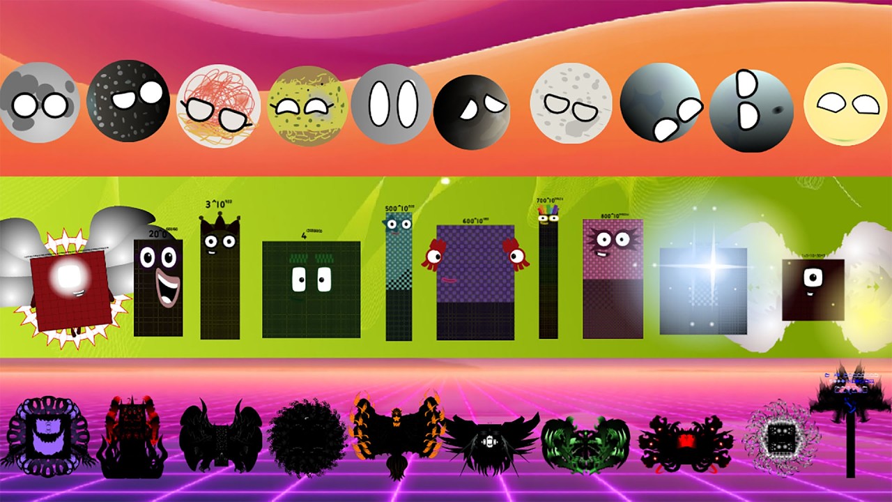 NumberBlocks Band Different (100cen - 1vec) vs Uncannyblocks band but different vs SolarObject Band