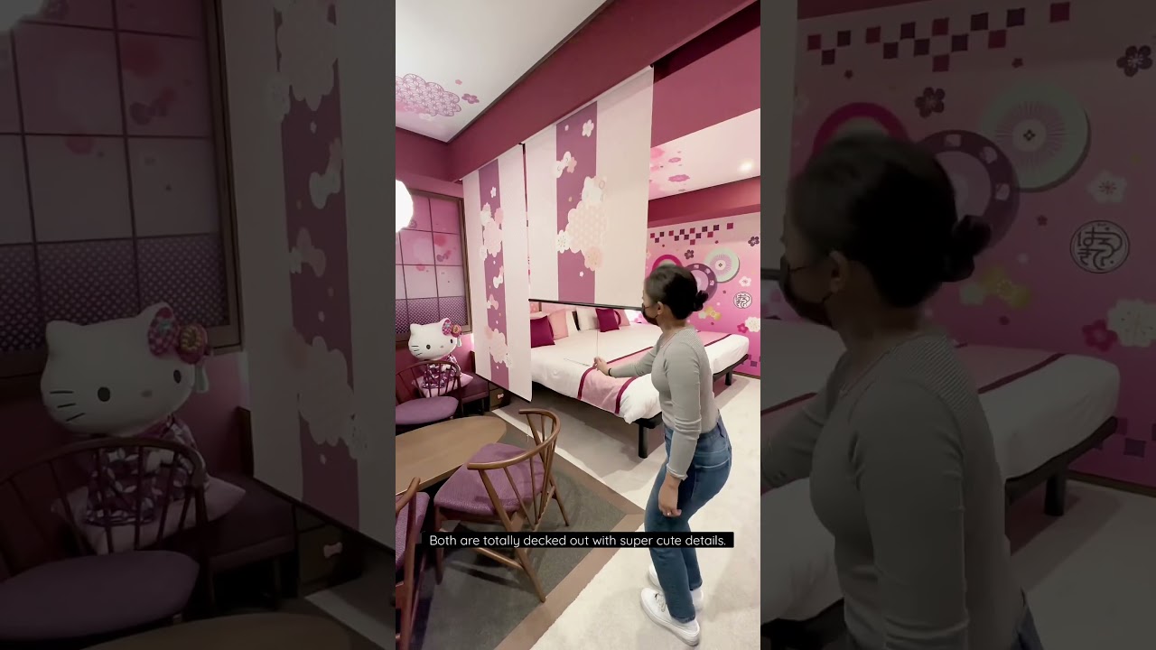 The Cutest Hello Kitty Hotel Rooms #travel #shortsviral #japan #tokyo #adventure #explore #shorts