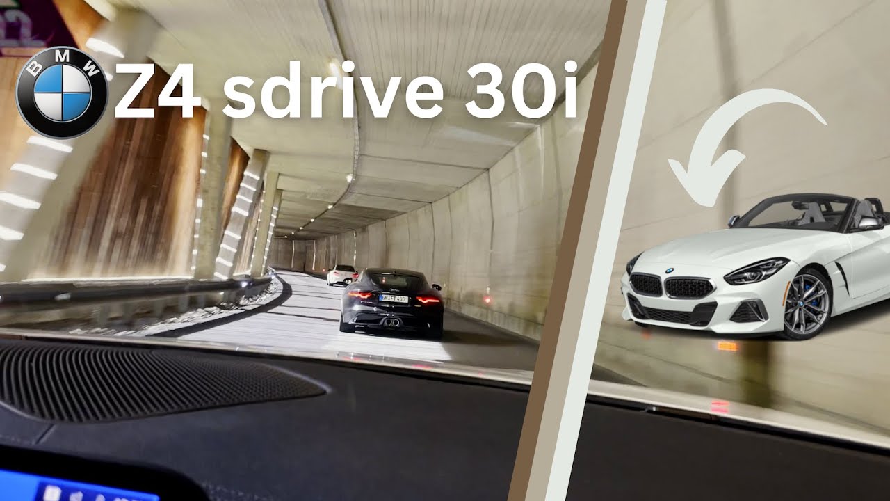 BMW Z4 sDrive 30i chasing Jaguar F-Type & BMW M2 on beautiful Mountain road | 4K