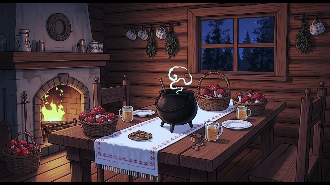 1940s Warm Evening 🔥 Cozy Cabin Dinner with Oldies Playing in Another Room Vol. 2