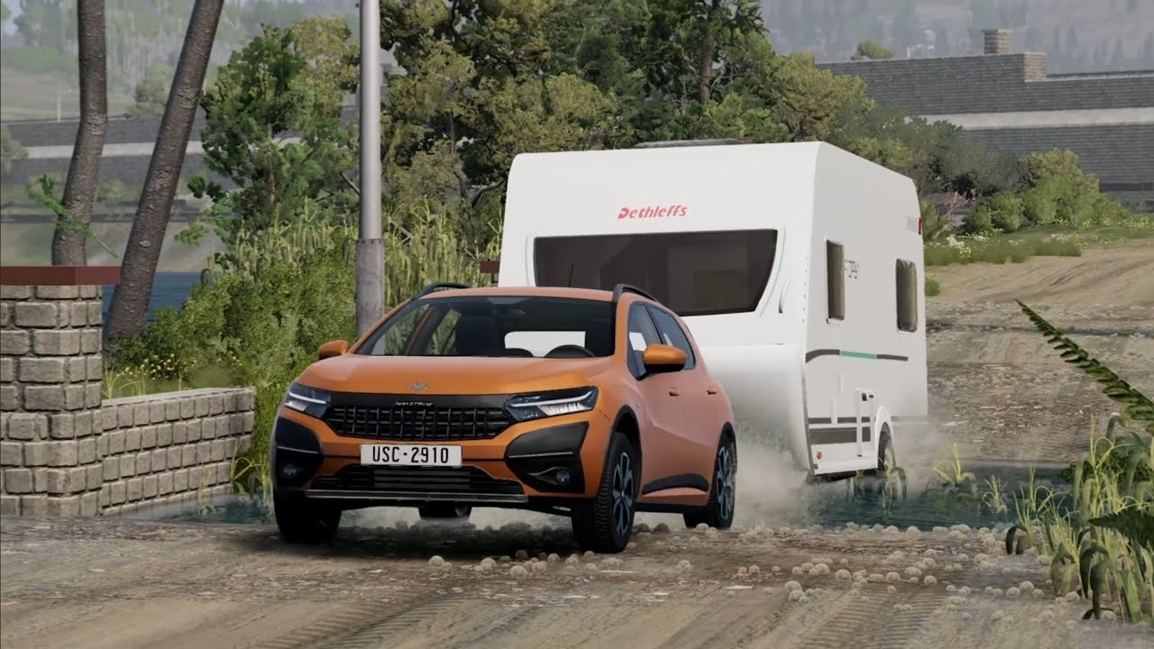 BeamNG Drive | Vehicles passing small river in Barbents Homerange (random vehicle spotting)