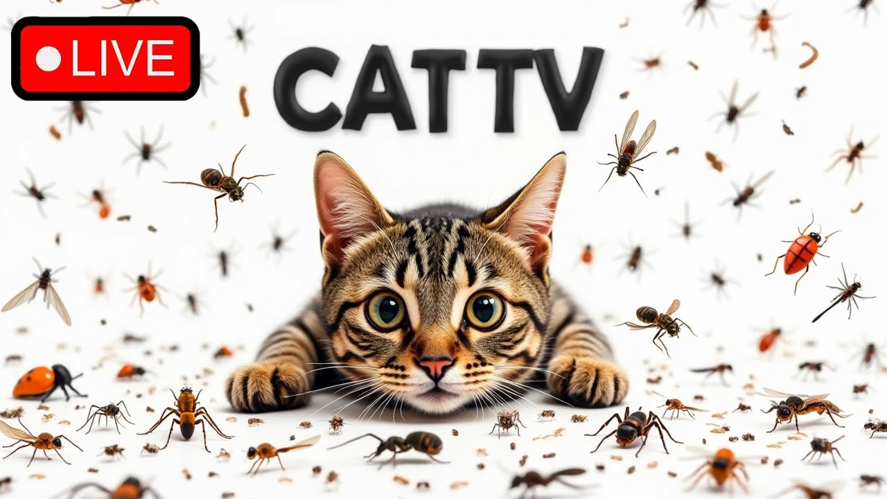 🔴12Hours LIVE : CAT GAMES | Cat TV for Cats to Watch — Relaxing Videos for Cats at Home Episode 2🐝🐞🦋