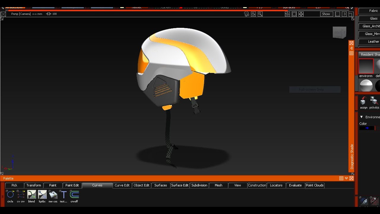 Helmet modeling in AUTODESK ALIAS AUTOSTUDIO