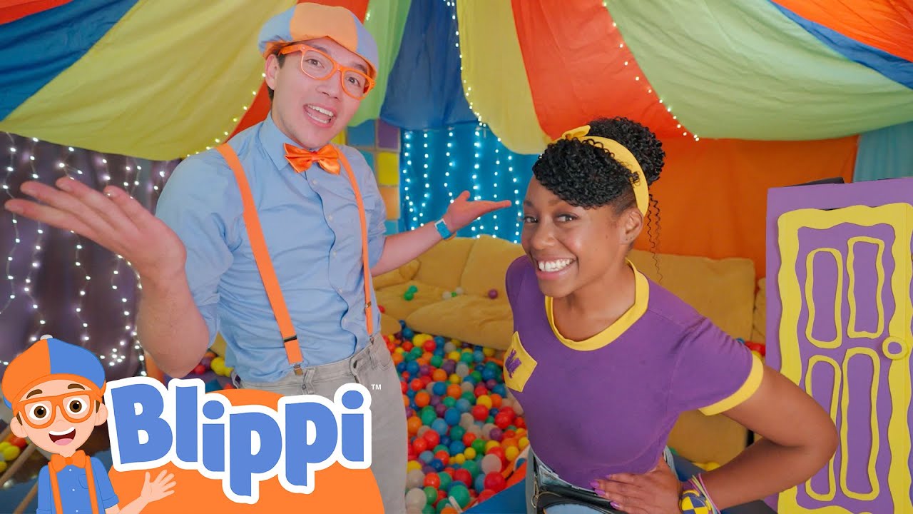Blippi & Meekah Build a Giant Fort! 🏰 Teamwork & Building Fun | Blippi | Educational Videos