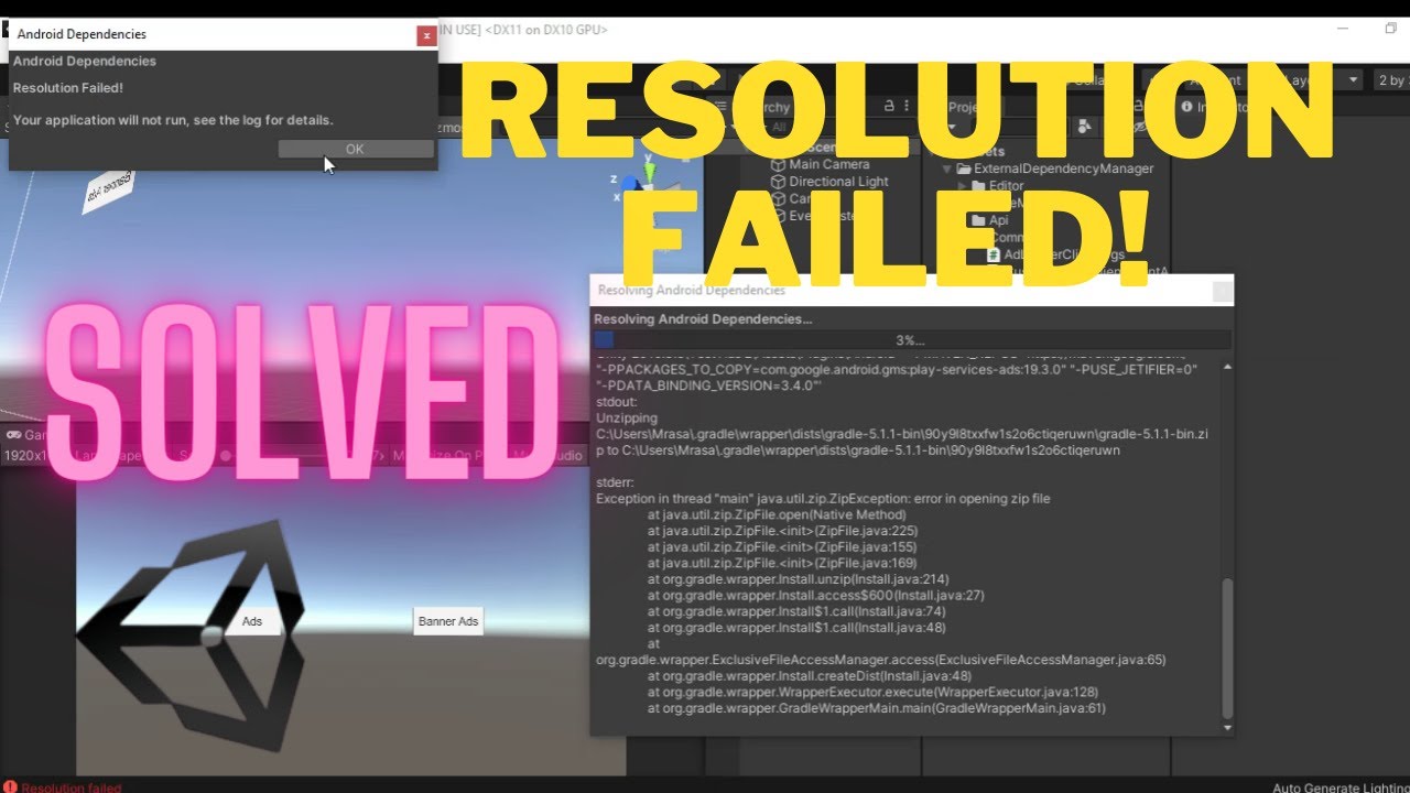 Resolution Failed Unity, Force Resolve [Solved] Android Resolver Unity, Failed to Fetch Dependencies