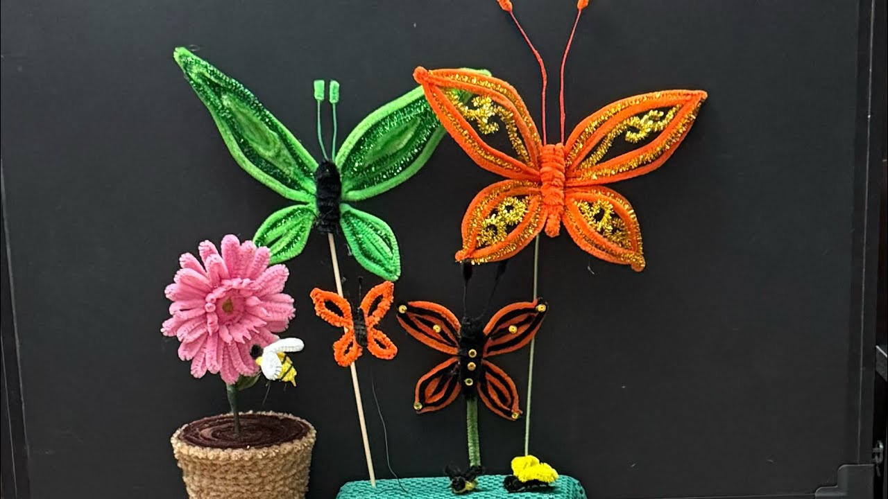 En vivo 🛑 mariposa y abeja con limpiapipas #diy