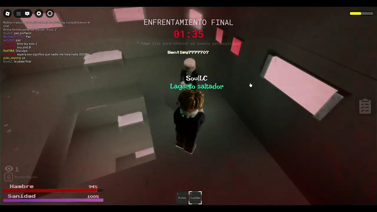 La batalla final en el hoyo de roblox