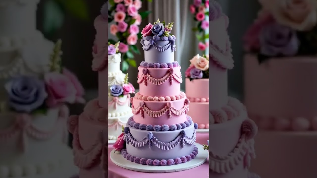 Beautiful wedding cakes #weddingcakes #purple #pink #cake #cakedecoration