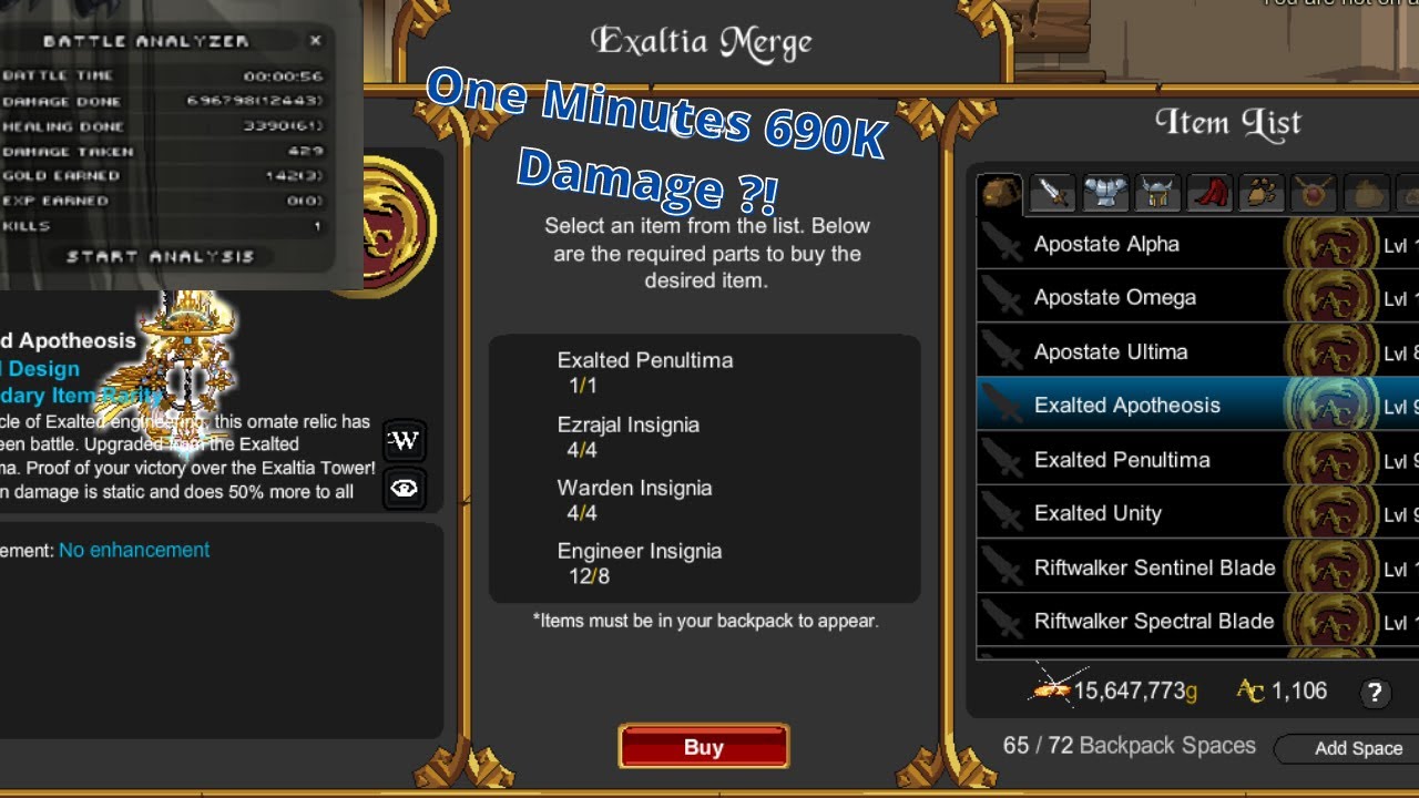 AQW Getting Another Best Sword [Exalted Apotheosis]