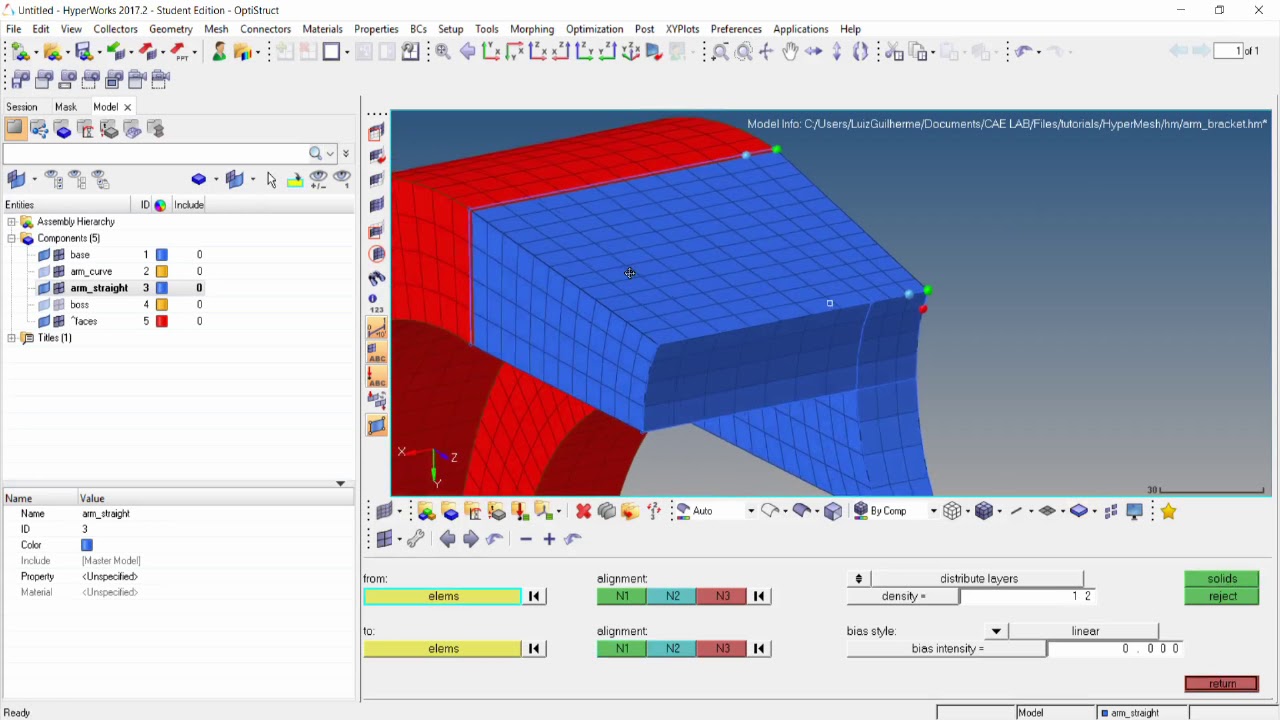 HyperMesh Tutorial HM-3210: Creating a Hex-Penta Mesh Using Surfaces