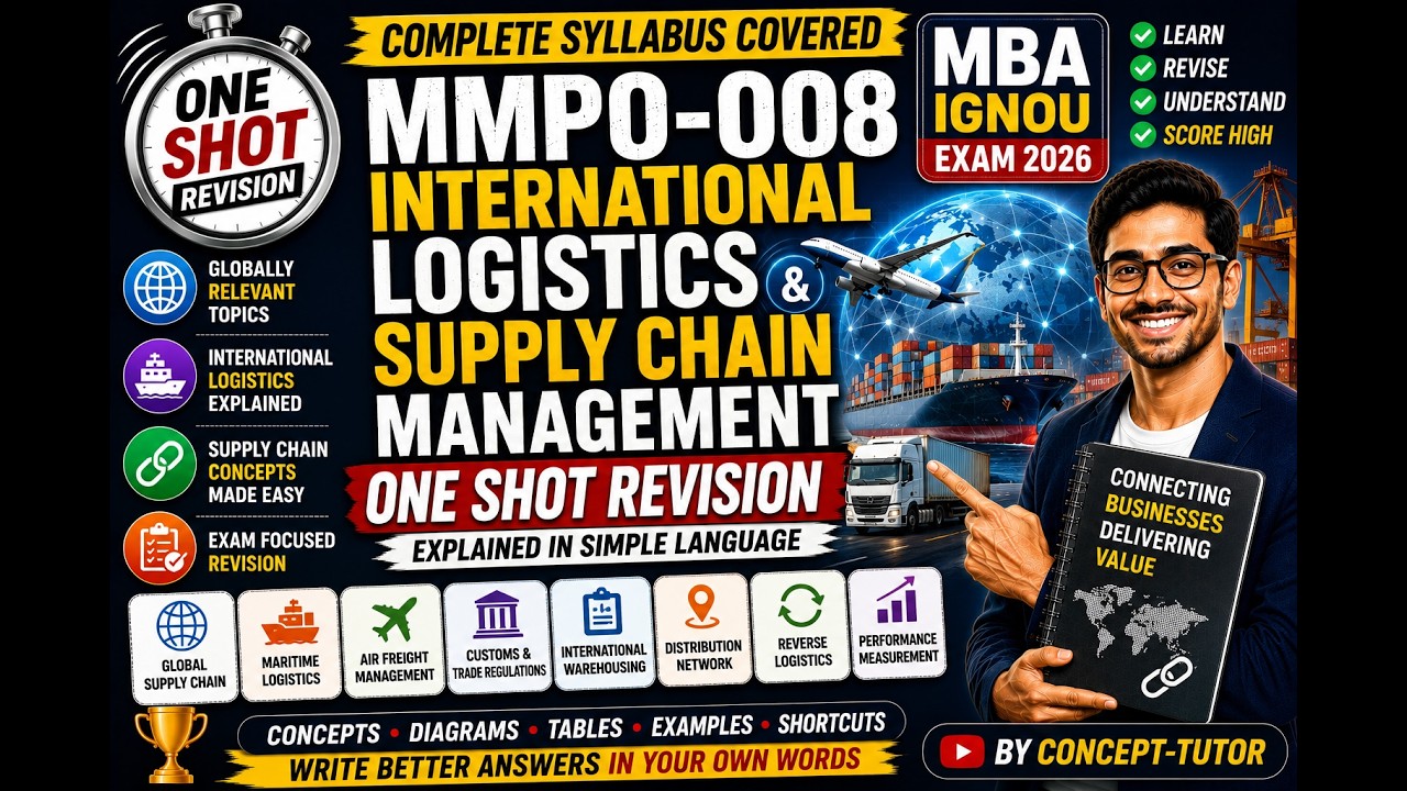 MMPO-008 International Logistics & Supply Chain Management | One Shot Revision 🔥 |  IGNOU MBA Exam