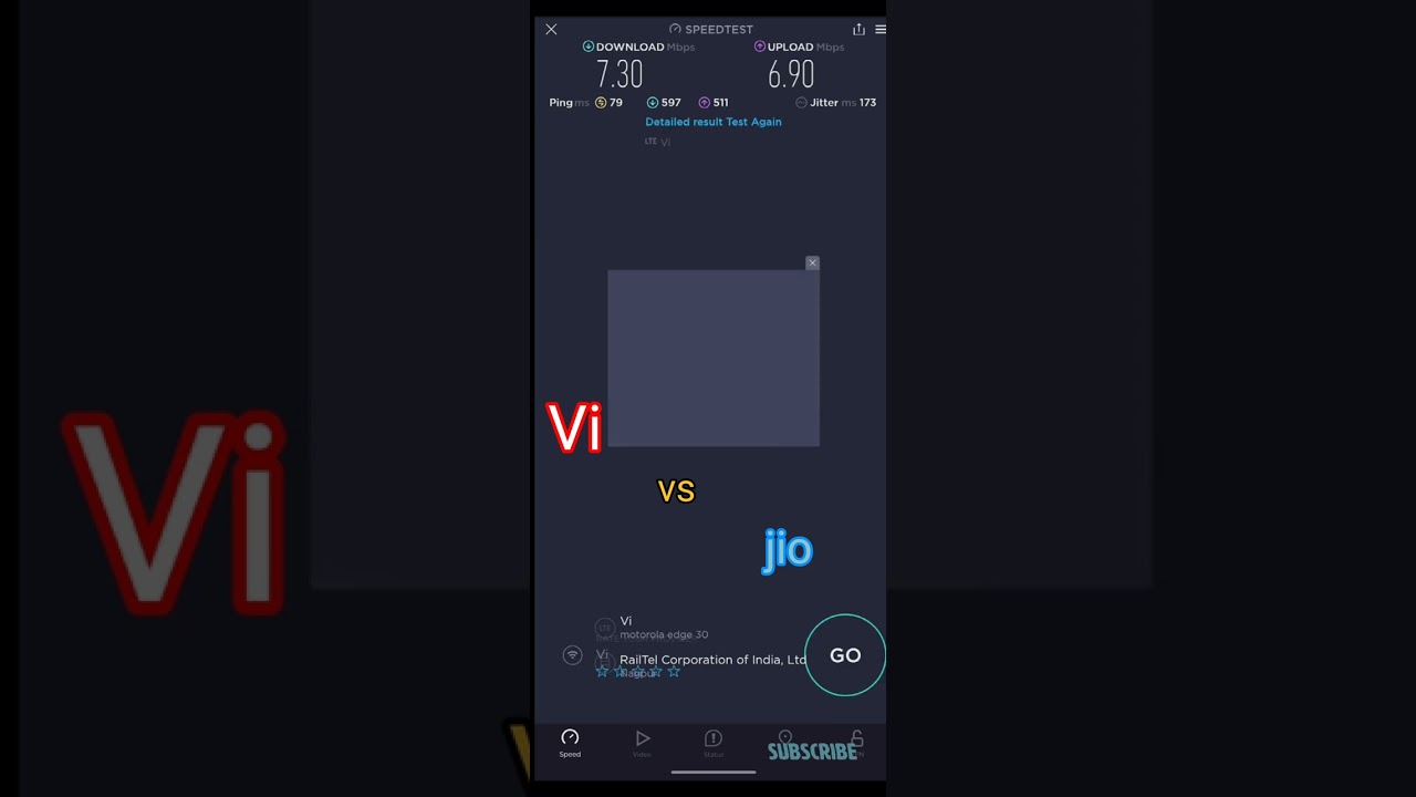 vi vs Jio internet speed testing gramin area