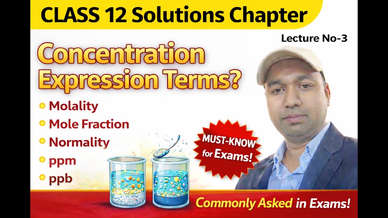 Molality से ppb तक सब आसान 🔥 | Class 12 Solutions | Lecture 3 | Exam Oriented