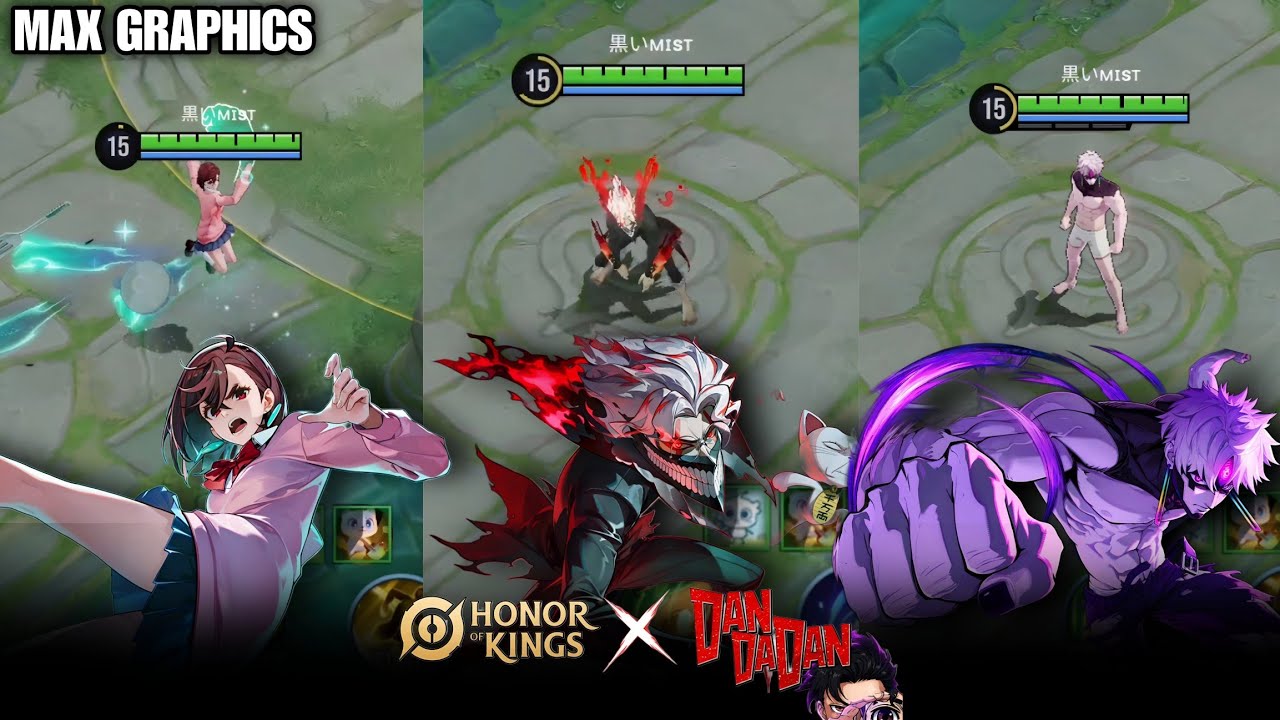 All 3 Dandadan Collaboration Skins in Highest Graphics Settings | HoK x DanDaDan