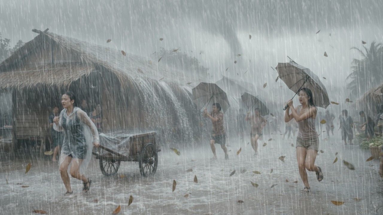 ТЫ МОЖЕШЬ В ЭТОМ СПАТЬ? 🌧️ Сильный дождь и гром в индонезийской деревне ⚡Снотерапия, лечение бессон
