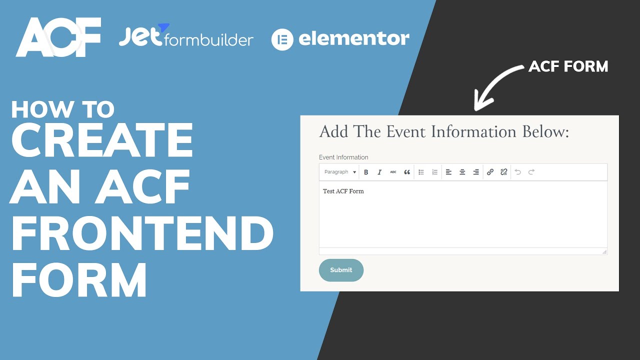 ACF Frontend Form (JetFormBuilder)