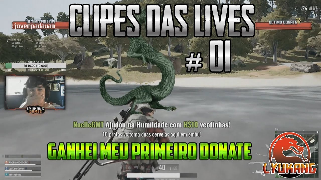 CLIPES DAS LIVES #01 - GANHEI MEU PRIMEIRO DONATE