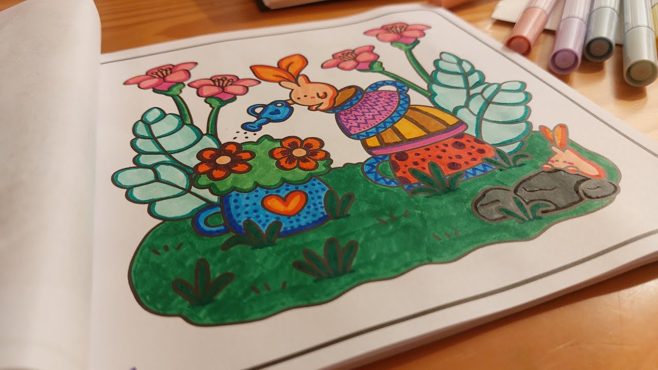 Cozy & Relaxing Coloring Book 🫖 Color With Me to Relieve Stress 