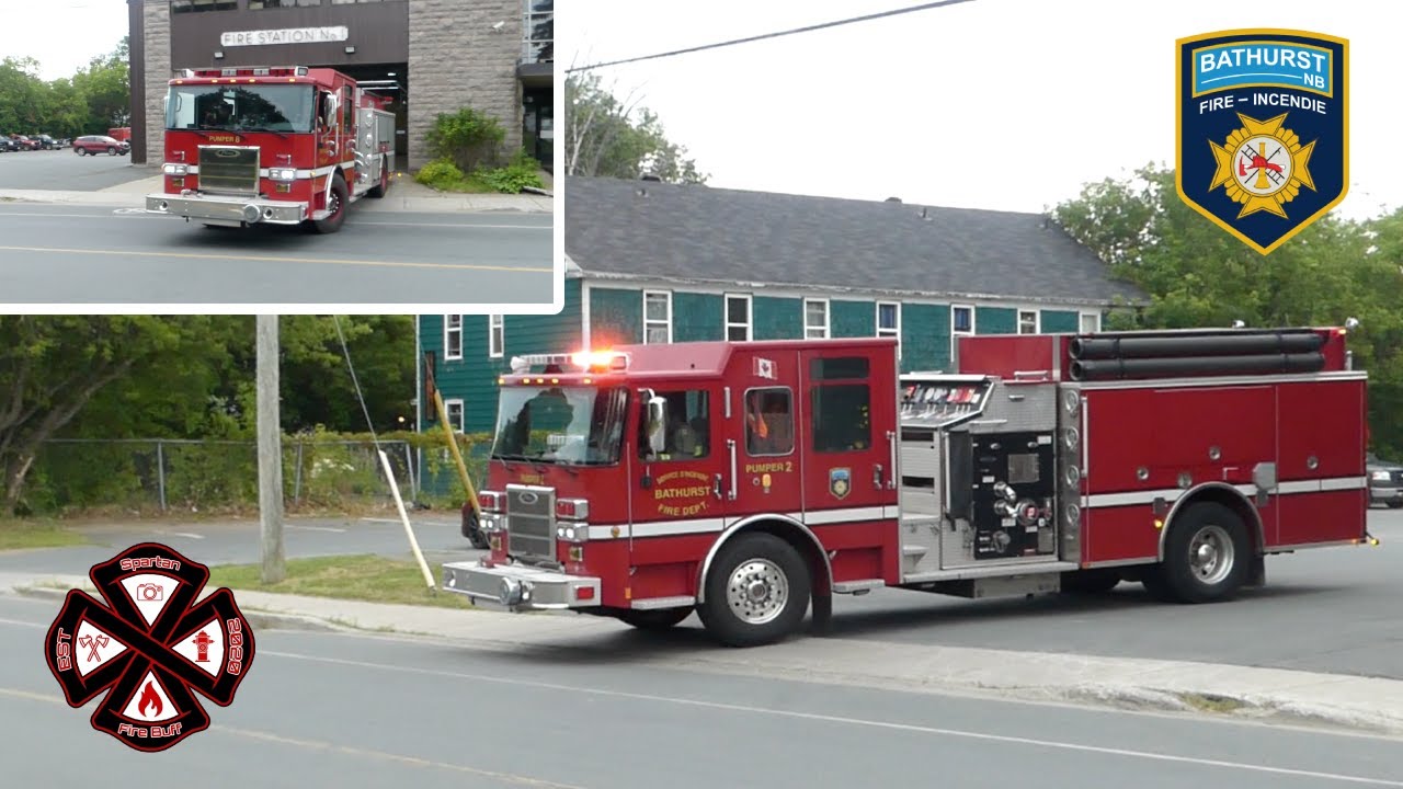 Bathurst l Fire Department Pumper 2 & Pumper 8 responding to unknown call