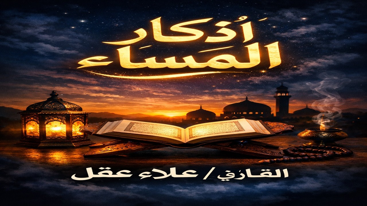 اذكار المساء بصوت جميل هادئ مريح للقلب 💚 إذا قلته كفاك الله ورزقك من حيث لا تحتسب !!#علاء_عقل
