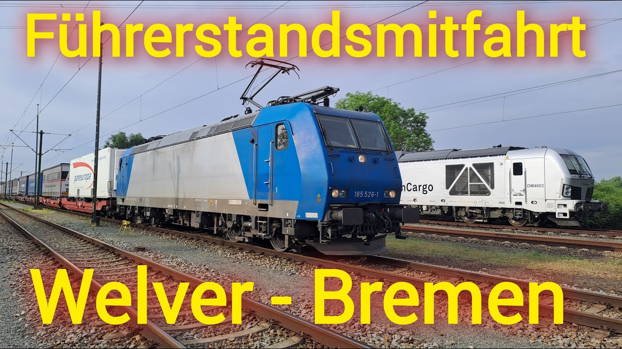 Führerstandsmitfahrt von Welver nach Bremen Grolland über Hamm Hbf, Münster Kanal und Osnabrück Hbf